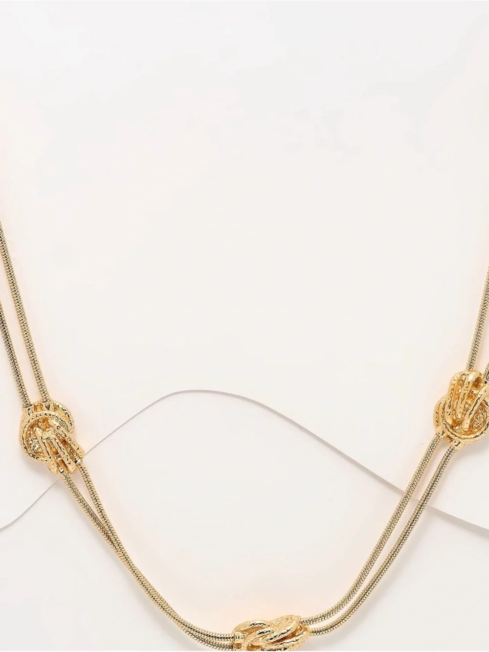 Denim&Co Gold Multi-Strand Knot Hair Necklace